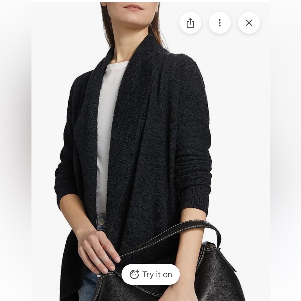 Barefoot Dreams Cozy Chic Lite Black Sweater